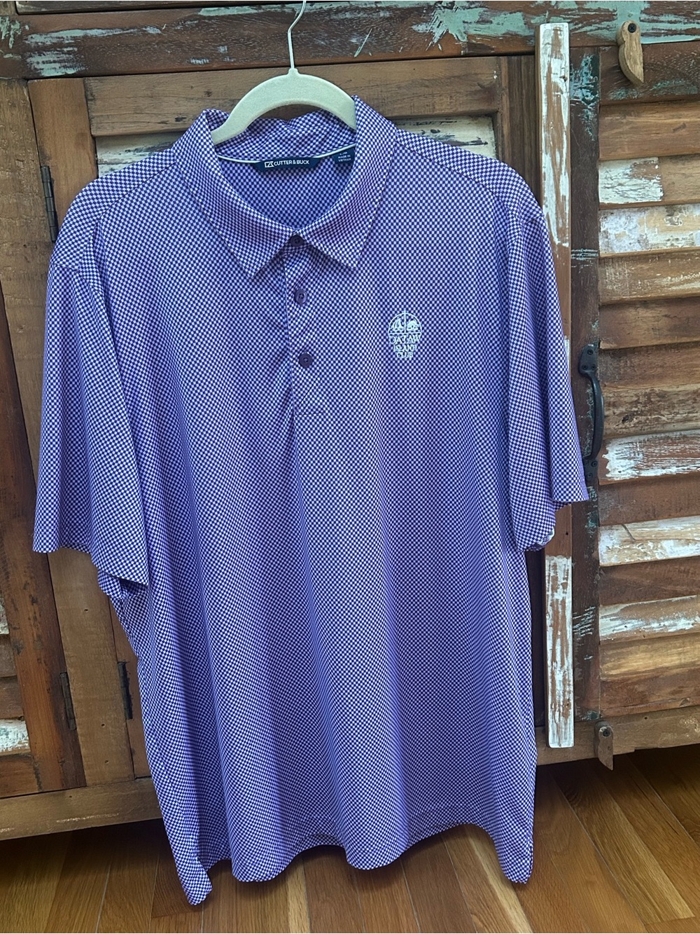 Cutter & Buck Men’s Lavender Herringbone Short Sleeve Golf Shirt